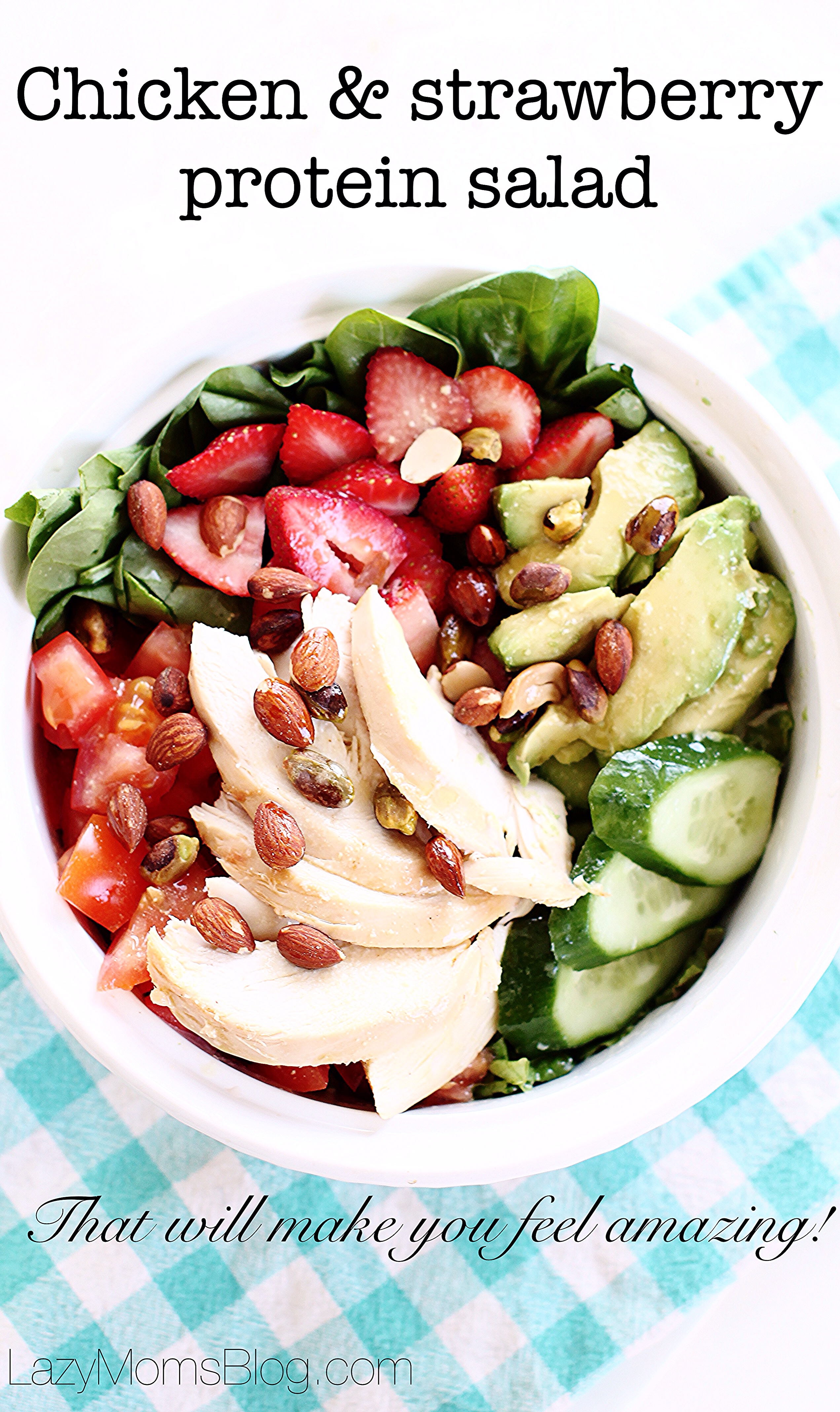 Strawberry chicken protein salad
